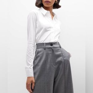 Theory 100% Pima Cotton Button Down Blouse